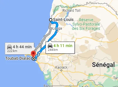 Itinéraire Toubab Dialaw — Saint-Louis