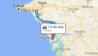Trajet Ndangane — AIBD — Aéroport Blaise Diagne