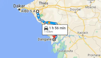 Itinéraire Ndangane — AIBD — Aéroport Blaise Diagne