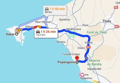 Trajet Dakar — Popenguine