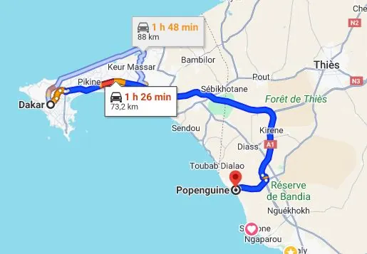 Itinéraire Dakar — Popenguine