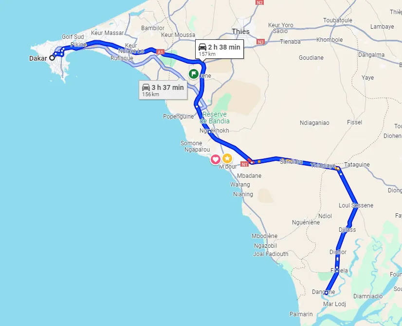 Itinéraire Dakar — Palmarin