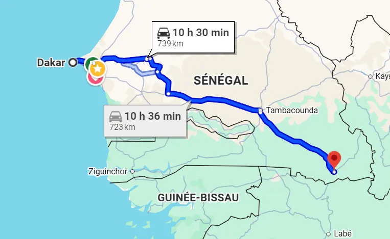 Itinéraire Dakar — Kédougou