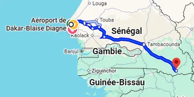 Trajet Kédougou — AIBD — Aéroport Blaise Diagne