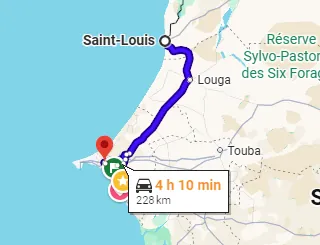 Trajet Saint-Louis — Diamniadio