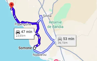 Trajet Somone — Toubab Dialaw