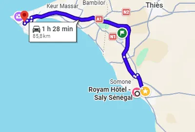Trajet Royam Hôtel — Dakar